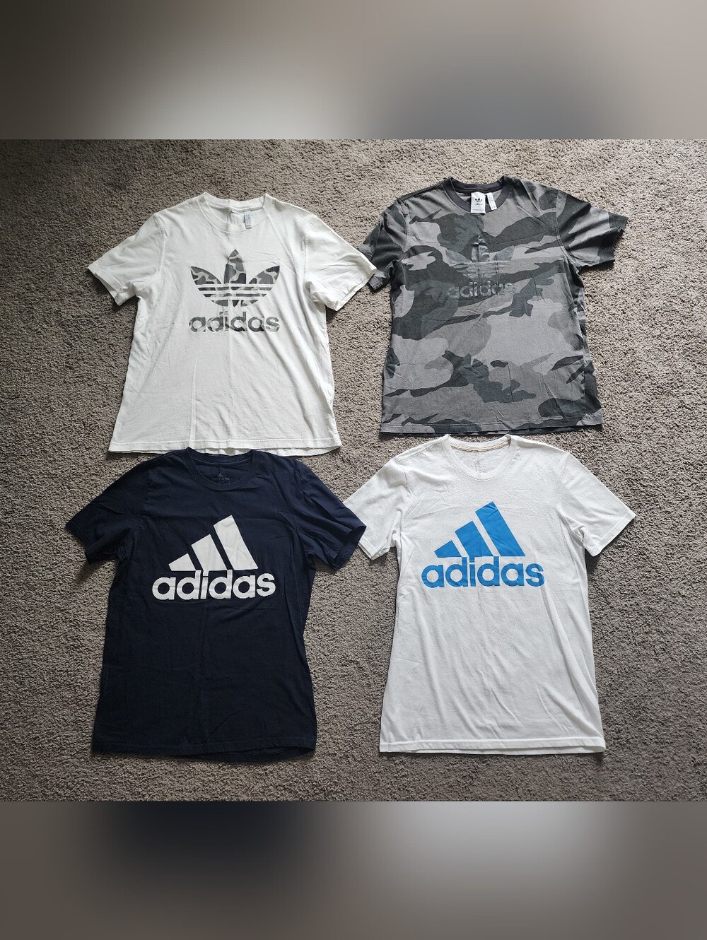 Adidas Logo Tee Bundle - White, Gray Camo, Navy, White/Blue